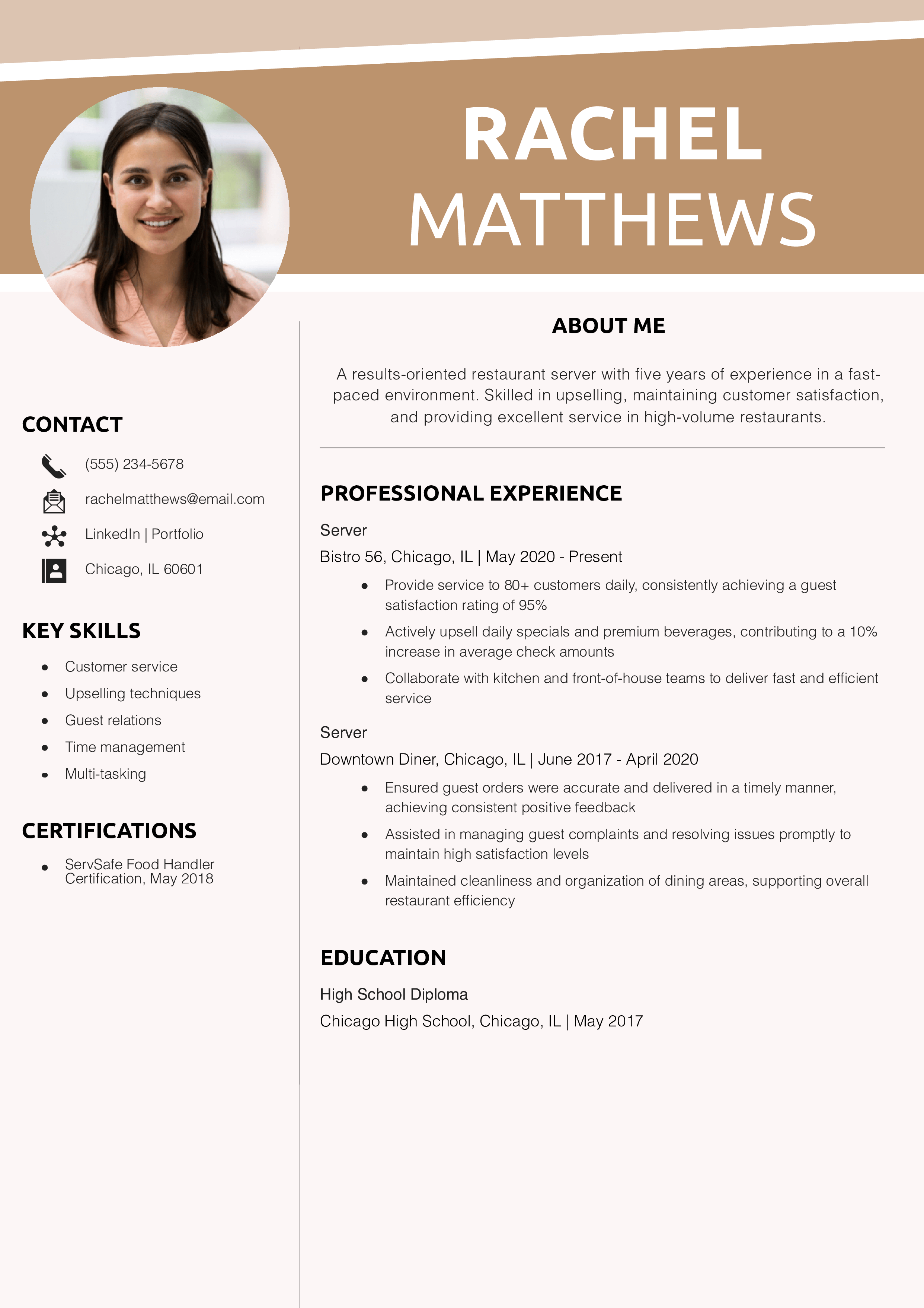 Resume template preview — Clean and Elegant